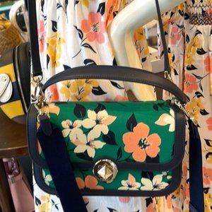 Kate Spade Flap Crossbody Lilly Blooms Green Multi